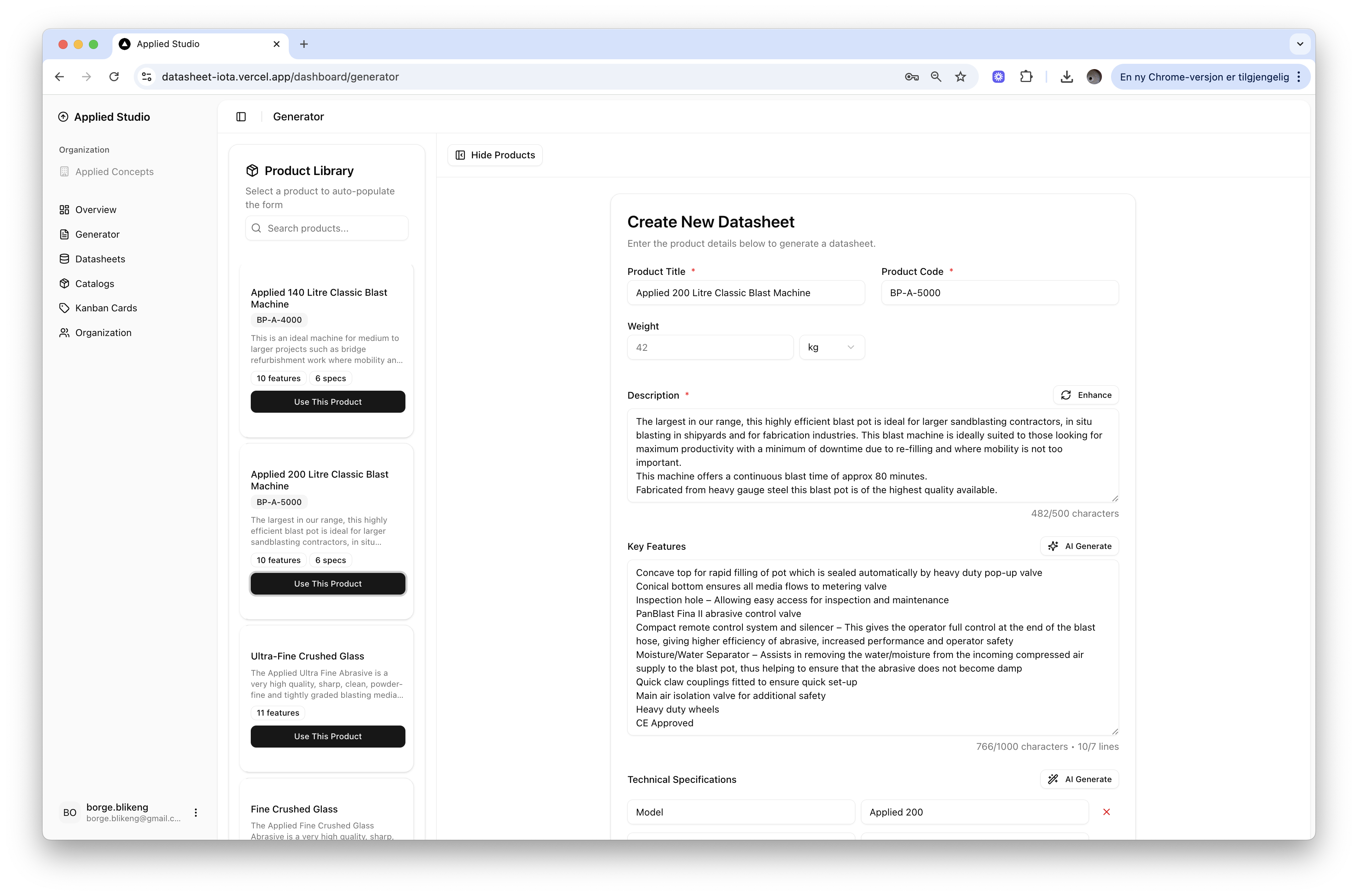 Applied Studio Interface